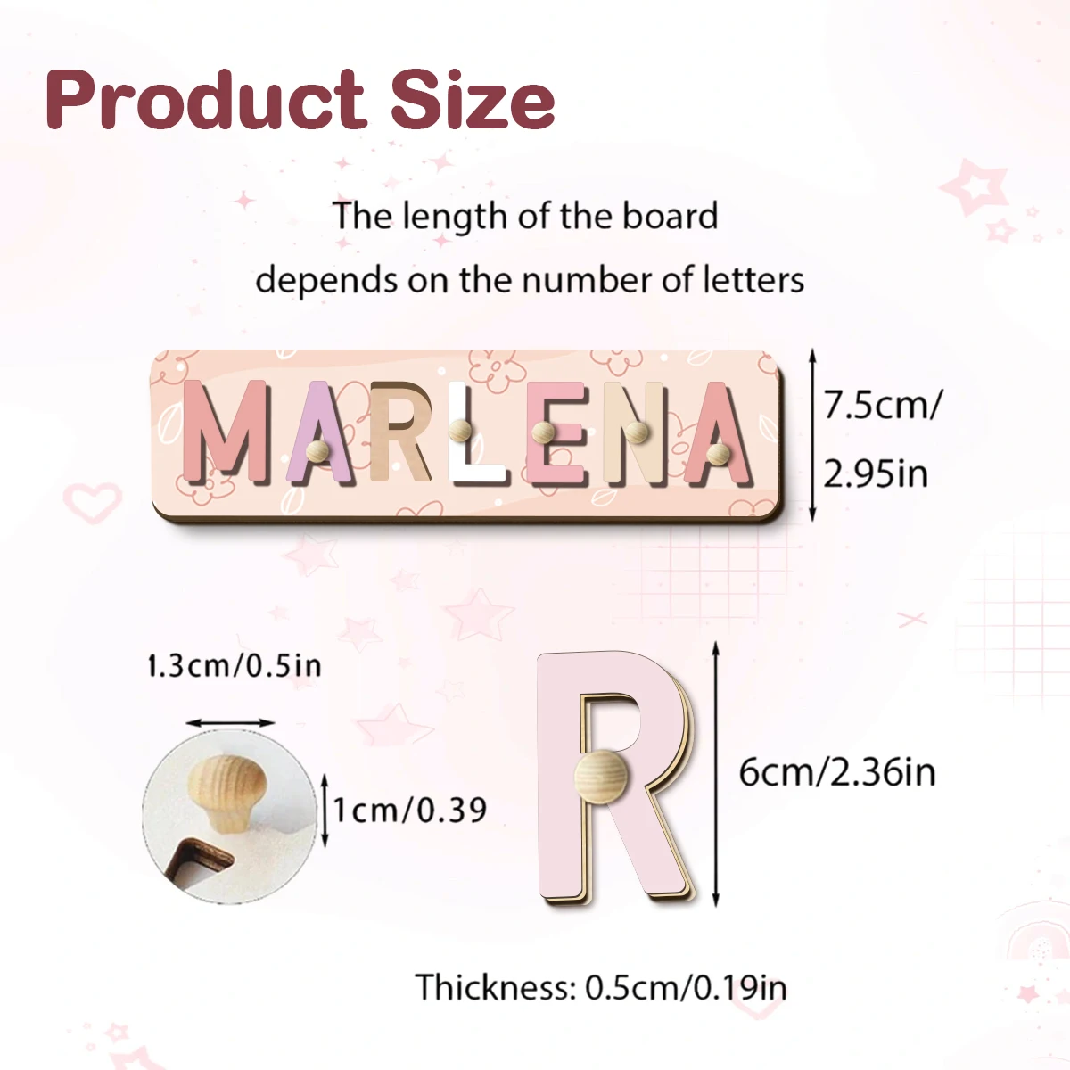 Personalized Patterned Wooden Nameplates, Custom-Designed Letter Wall Decorations, And Handmade Gifts Are Suitable For Birthday