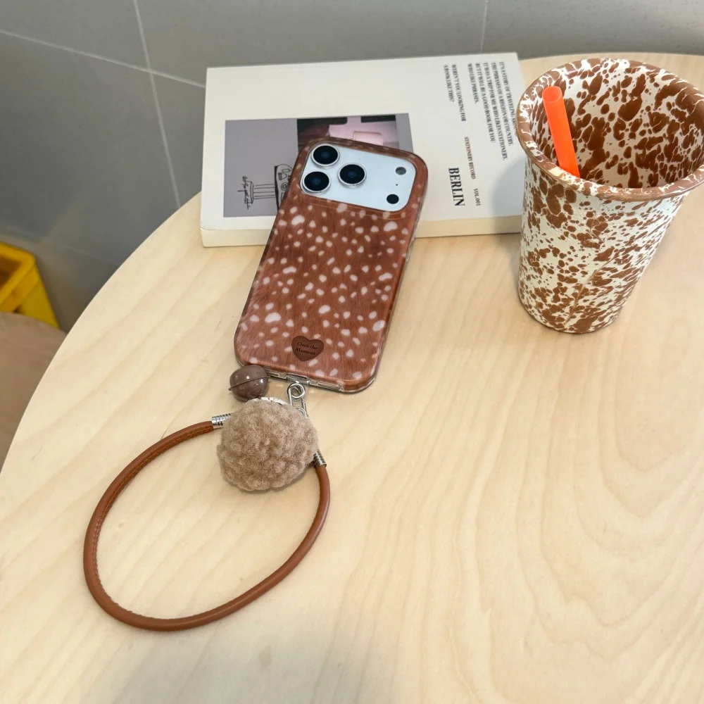 

Fashionable sika deer texture phone case, suitable for iPhone 14/15/16/17 Pro Max, Fundans 17 pro new shockproof protective case