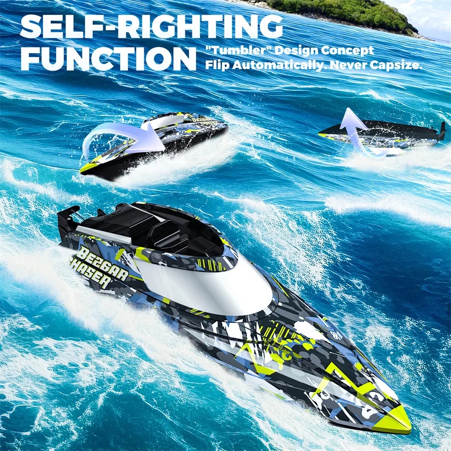 Remote Control Boats - Fast Speed RC Boat 32+ KPH with A Portable Suitcase for Lakes & Pools, Halloween Christmas Gifts