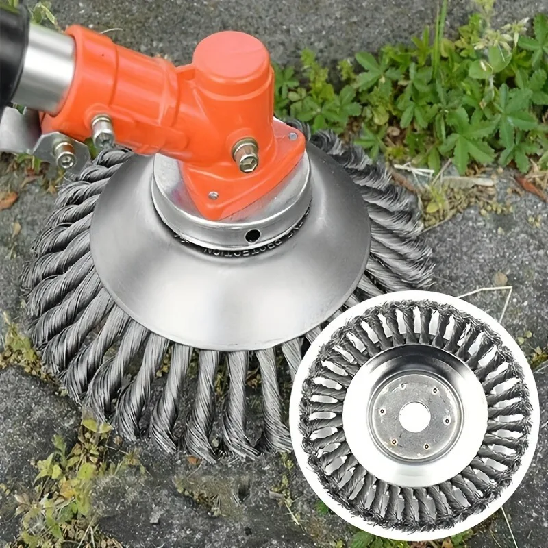 

6/10 inch Garden Lawn Mower Trimmer Head Moss Weed Removal Steel Wire Wheel Brush Disc Universal Grass Weeds Blade Cutter Tool