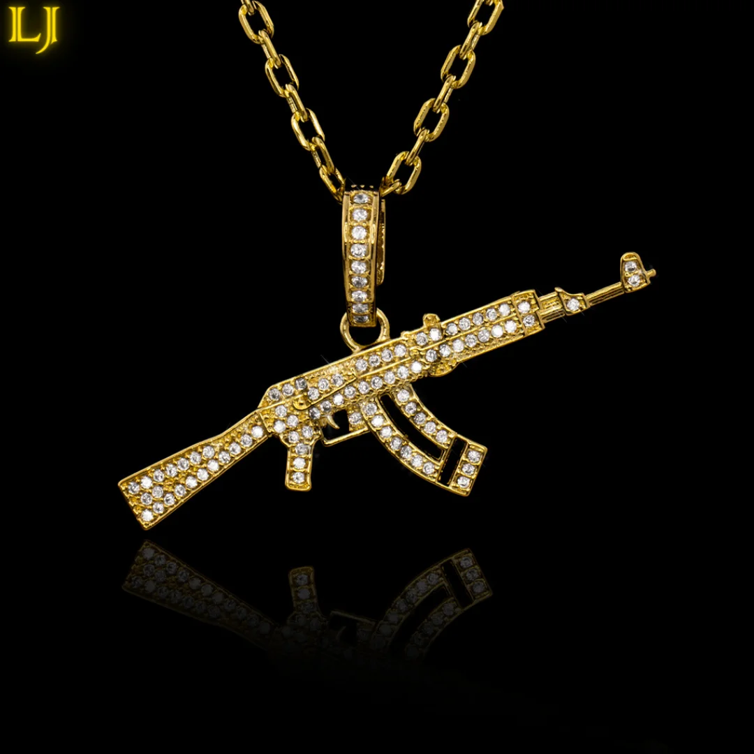 Ak-47 Old Coin Pendant-Nordic Gold Eternal Guarantee in Color! Pendants of arms pendants to solve-We have several