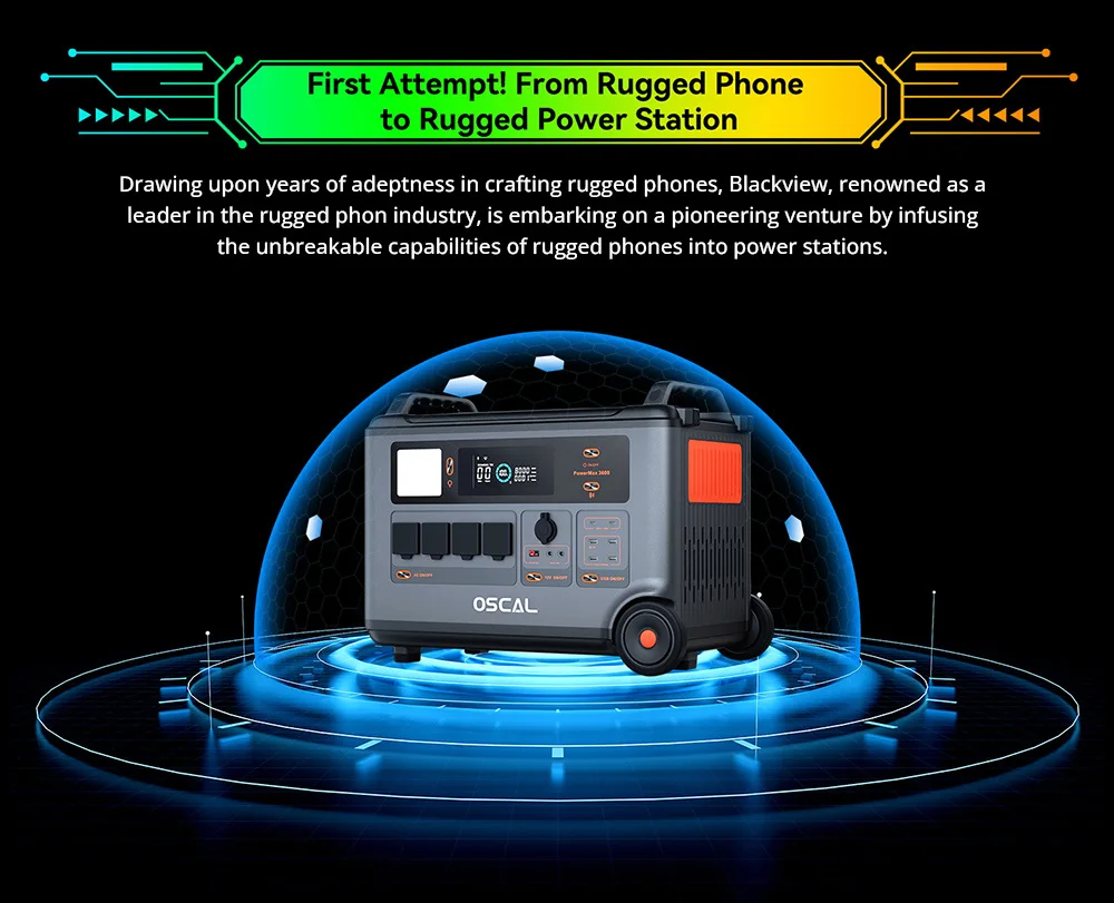 محطة طاقة محمولة Oscal Powermax 3600 بقدرة 3600 وات تيار متردد ومخرج طاقة خارجي بقدرة 3600 وات في الساعة Lifepo4 محطة تخزين الطاقة الشمسية #6