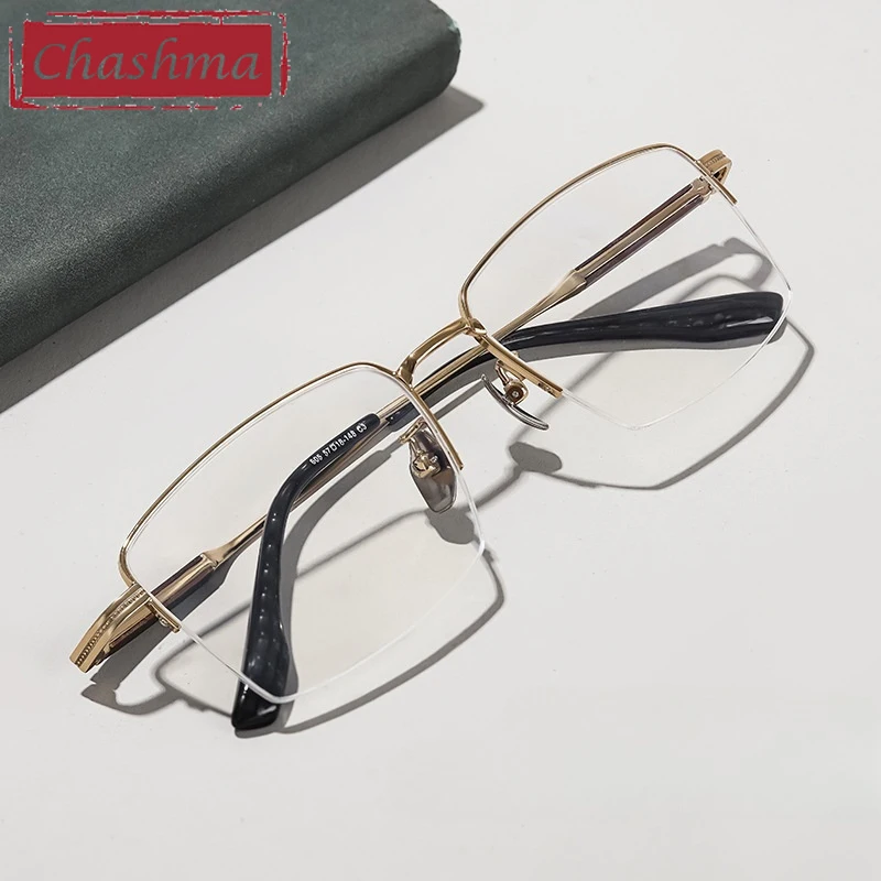 

Chashma Prescription Glasses Optical Gentlemen Pure Titanium Rose Wood Top Quality for Recipe Eyewear Progressive Lenses Frames