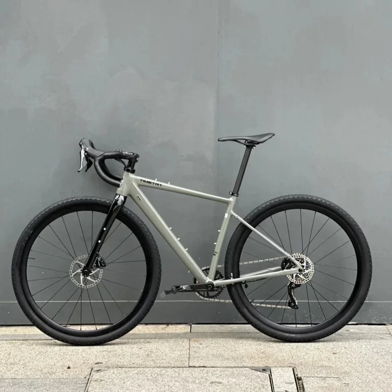 AliExpress NONE TIMETRY Gravel Bike Frameset Aluminum Alloy Gravel Road Bicycle Frame Carbon Fiber Fork 700x45C Tyre Wheelset