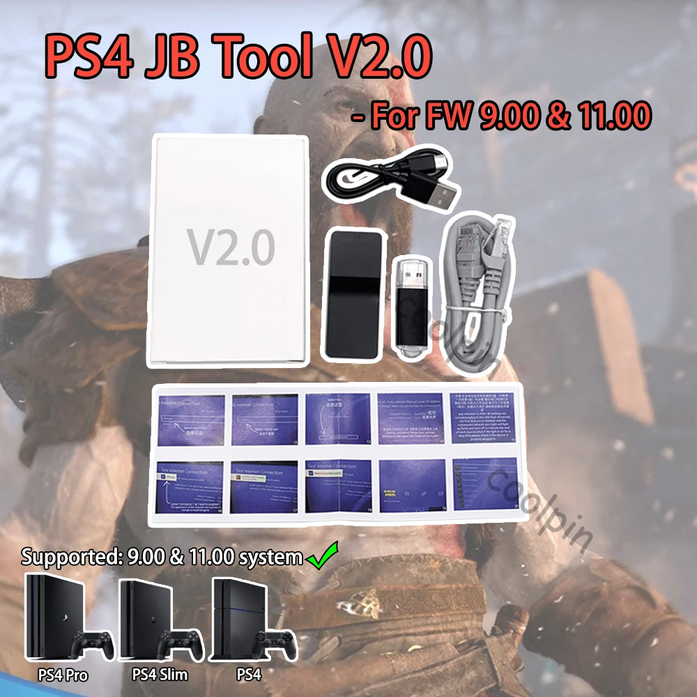 Usb Dongle Jb Usb Adapter Voor Ps4 Fw 9.0 11.0 Systeem Met Ethernet Type-C Kabel One-Key Jb Tool Mod Kit