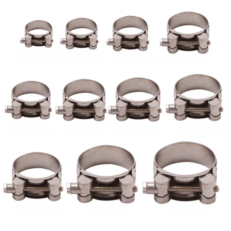 Collier de serrage universel pour Tube d'échappement, en acier inoxydable 304, pour moto, Slip-on, silencieux, réglable