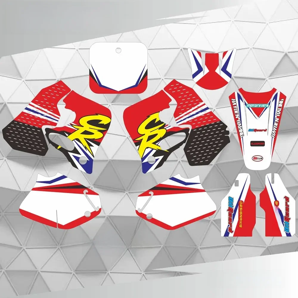 Dla HONDA CR 125 CR 250 CR125 CR250 1993 1994 naklejki graficzne naklejki tło motocykla numer niestandardowy nazwa — zdjęcie 2
