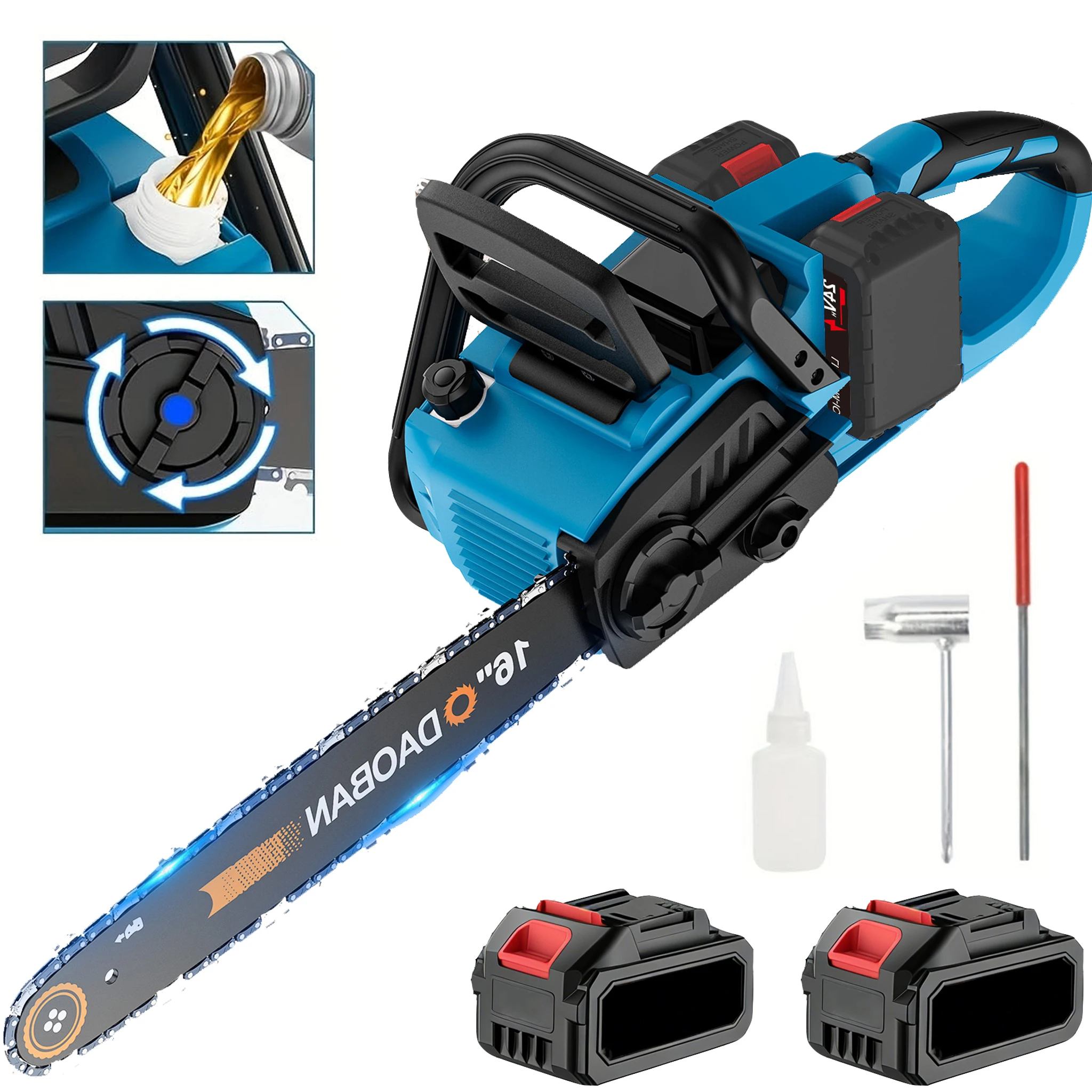 motosierra electrica inalambrica de 16 pulgadas con lubricacion automatica sierra electrica inalambrica herramienta electrica portatil para jardineria y carpinteria