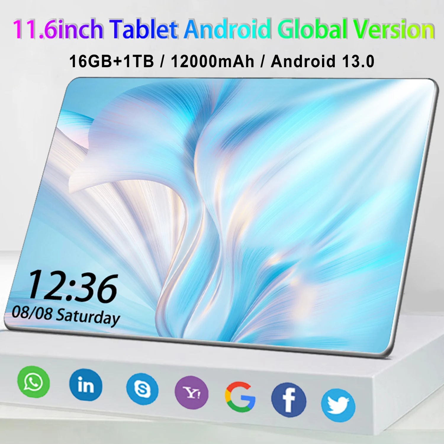 2024 Original Global Version Tablet 11.6 inch HD 4K Android 13 16GB+1T 12000mAh 5G Dual SIM Phone Call WiFi GPS Tablet