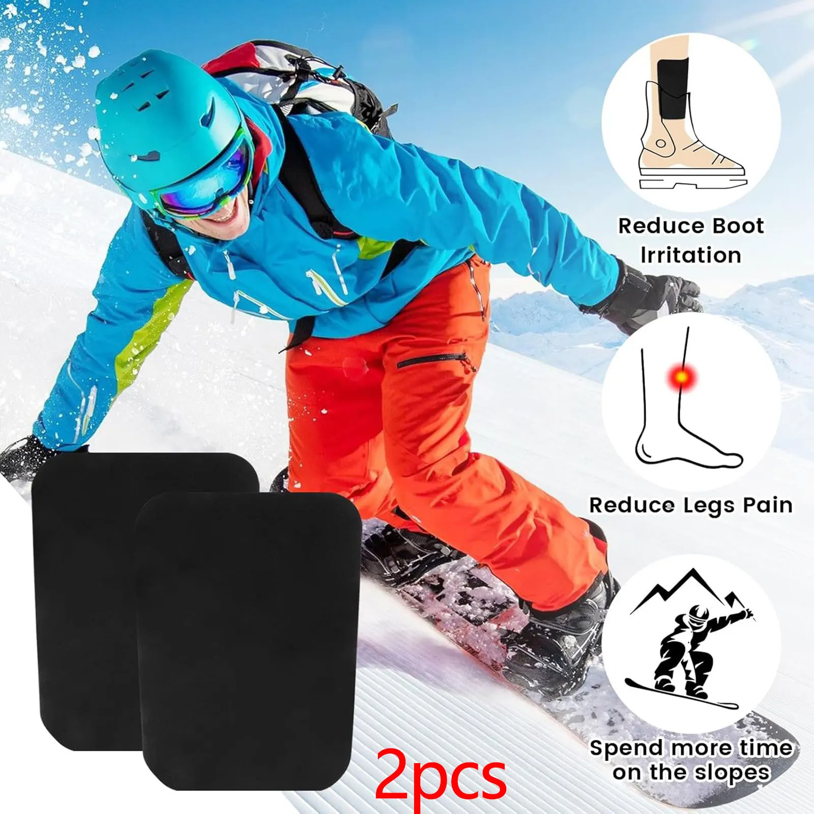 

2/8 шт. Защитные накладки для голени для сноуборда, высокопроизводительные, утолщенные, для лыжных ботинок