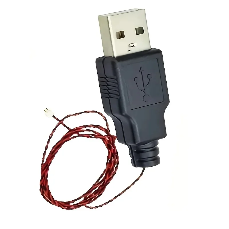 Câble d'alimentation USB LYBMTWF & No. 7 boîtiers de batterie, accessoires de bricolage pour Kit d'éclairage Led, 0.8mm 2 broches (sans batterie)