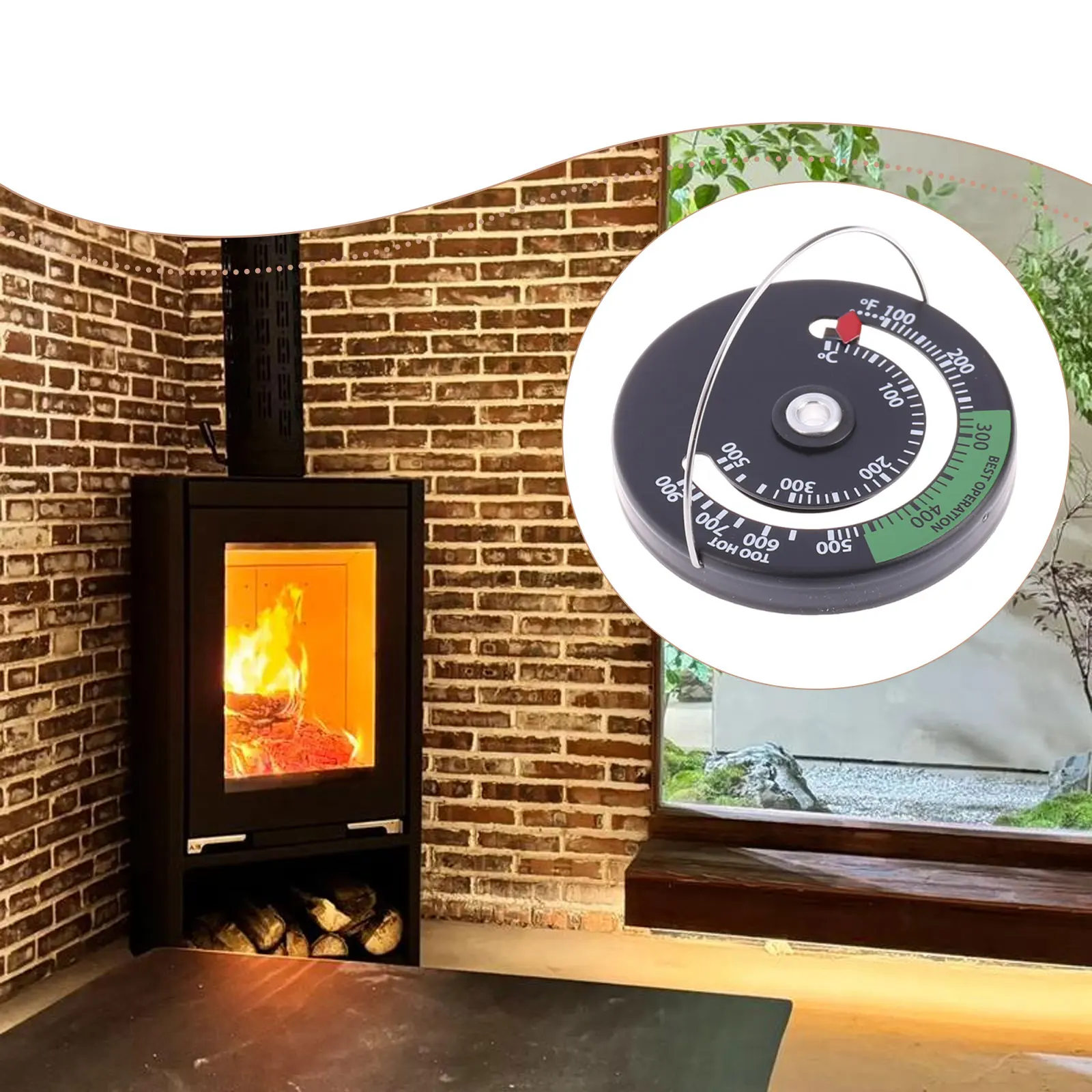 سبيكة الموقد ميزان الحرارة لسجل الموقد موقد حرق الأخشاب أنبوب المداخن قياس درجة الحرارة رصد كفاءة الحرارة والسلامة