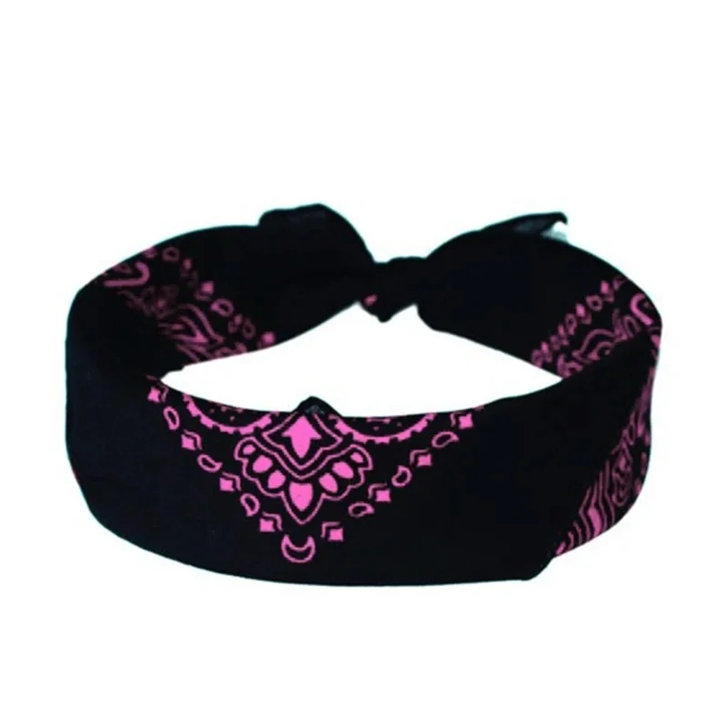 AliExpress NONE Unisex Cotton Square Bandanas Hip Hop Double Paisley Floral Print Headband Windproof Face Cover Cycling Sports Neck Tie Headwrap