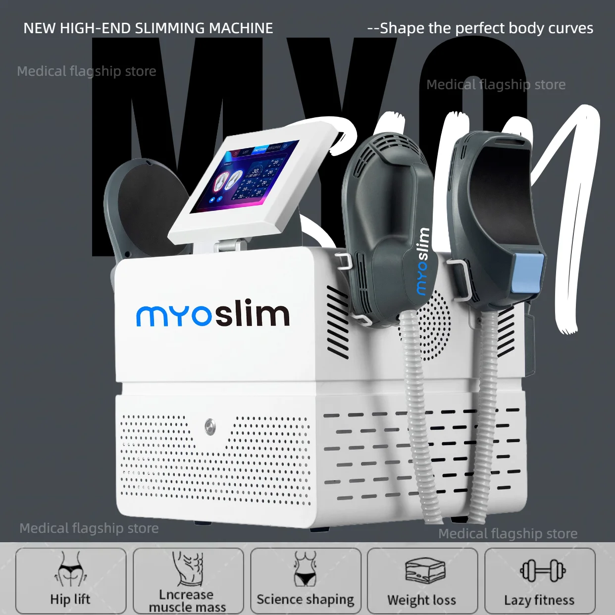 

New RF MYOslim EMS Body Sculpting Machine Fat Weight Loss Massager 15 Electromagnetic Sculpt Slimming Muscle Stimulation Device