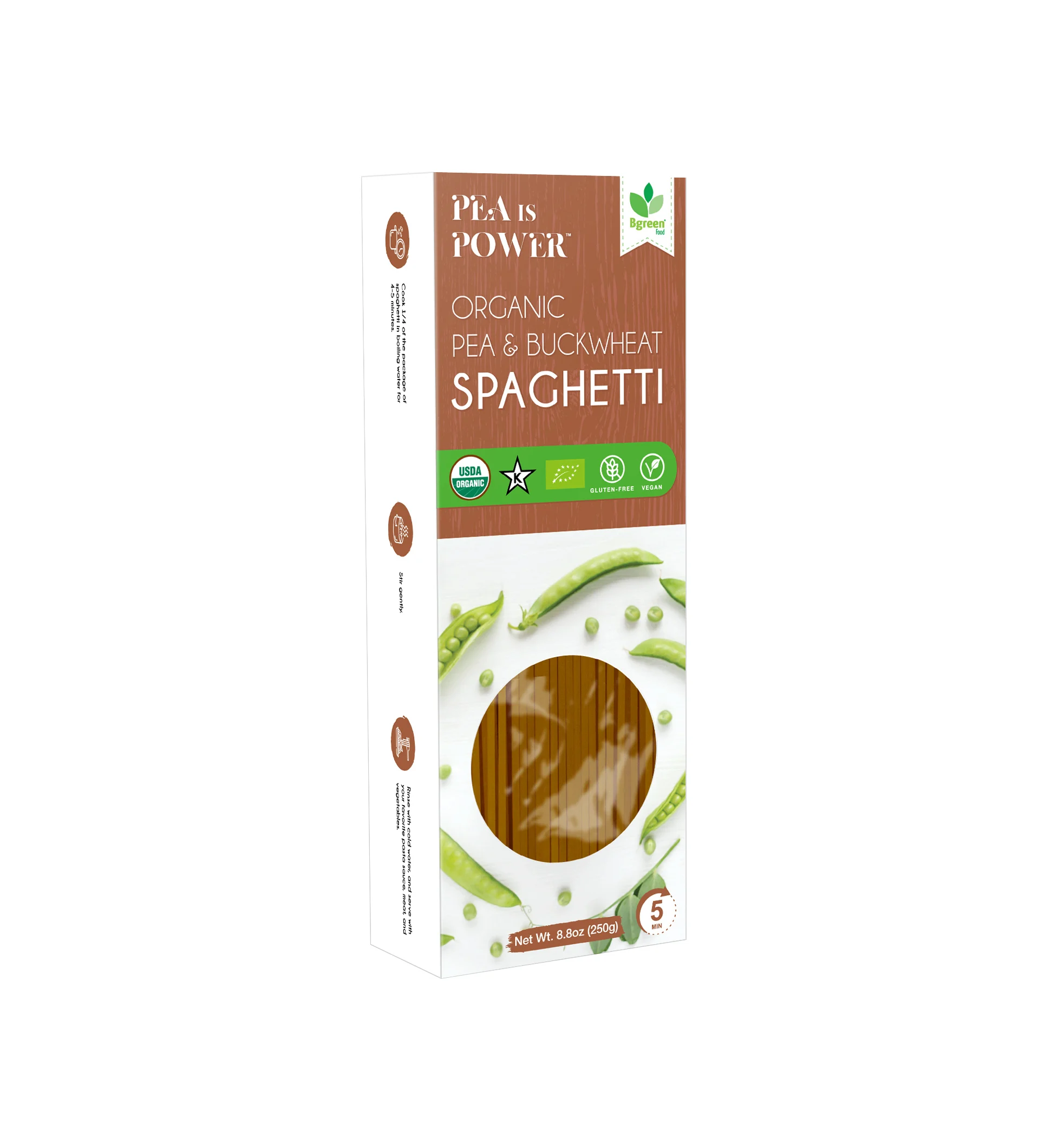 Spaghetti di piselli e grano saraceno biologici