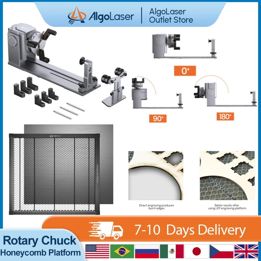 

Algolaser Laser Engraver Roller Chuck Honeycomb Bed Protection Panel For CO2 Laser Engraver Cutting Machine Bottle Cans Circle