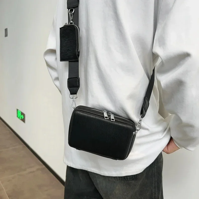 Popularna, solidna młodzieżowa torba na ramię typu box, personalizowana, wytrzymała, designerska, unisex, modna, wszechstronna, klasyczna torba crossbody. — zdjęcie 2