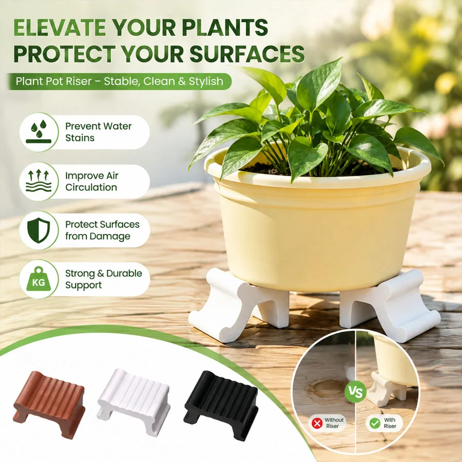 1/3PCS Frost-Resistant Flower Pot Elevators, 1.3 Inch Durable Resin Pot Risers, Indoor Outdoor Garden Lawn Patio Planter Feet