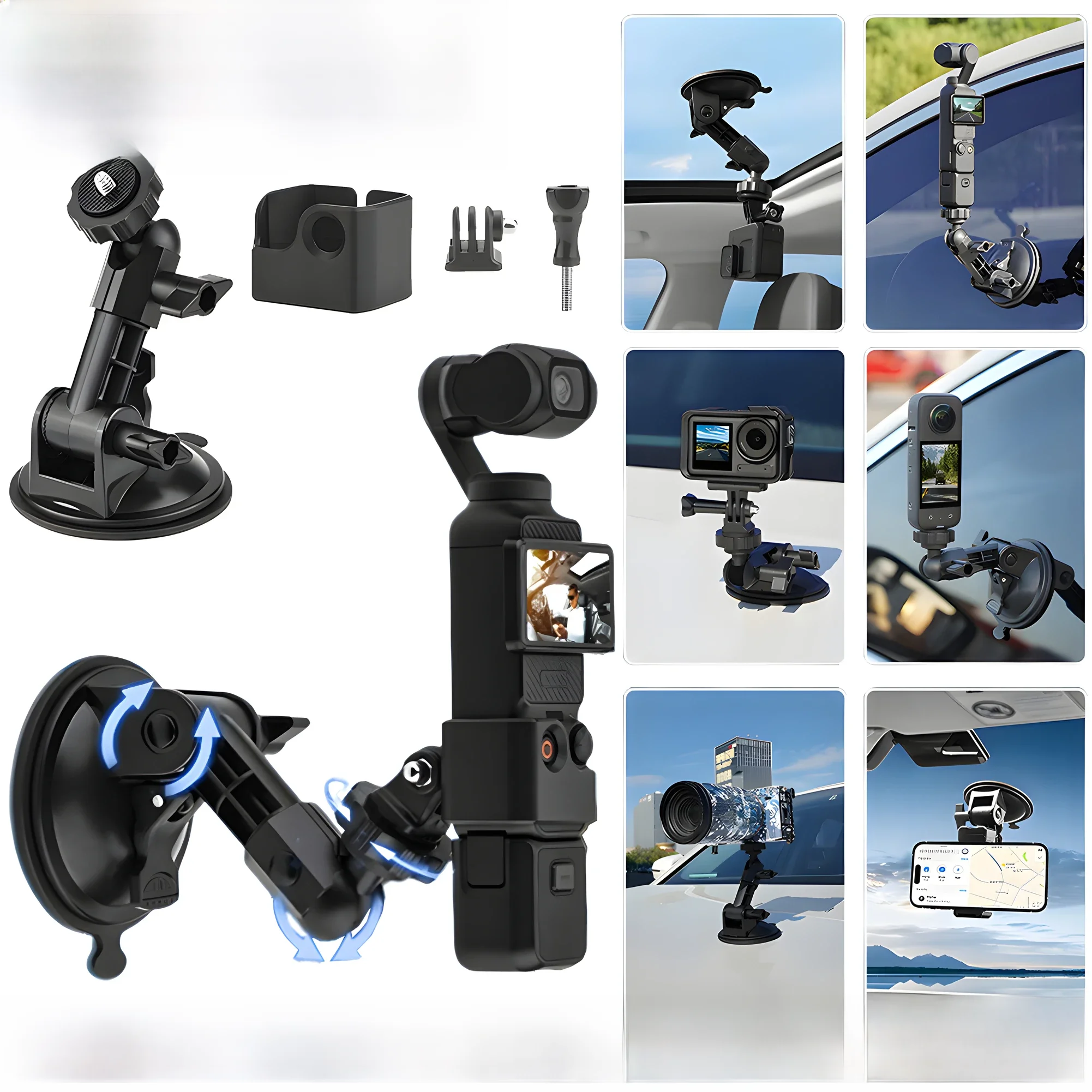 Kamera auto halterung für dji osmo tasche 3 zubehör-auto saugnapf stabile halterung für tasche