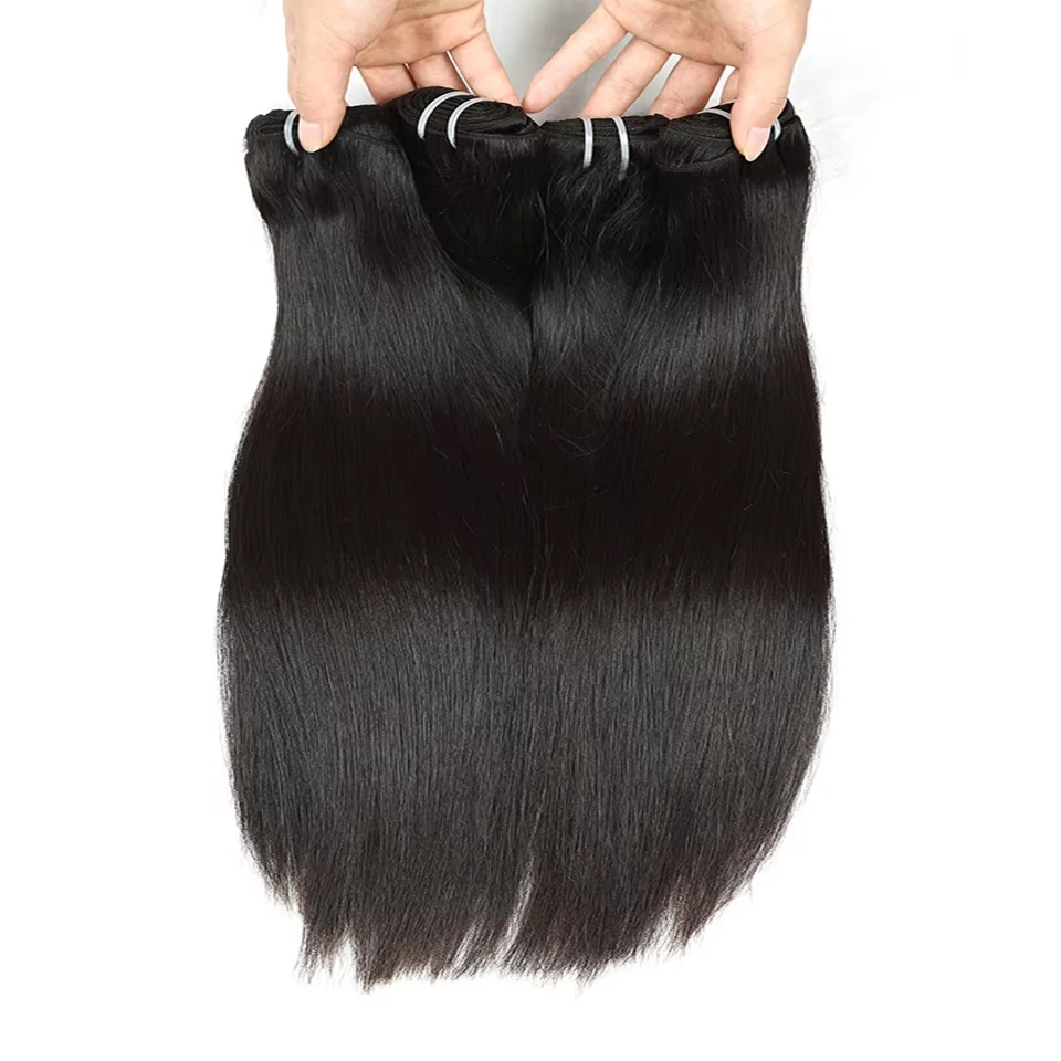 Alta calidad brasileño 26 28 pulgadas virgen sin procesar Remy 15A extensiones de cabello humano lacio hueso 3 4 paquetes doble weft 4