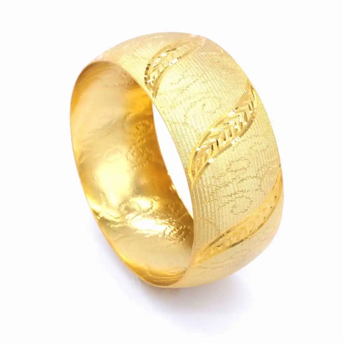 22 Carat Gold Plated Women's Bracelet Bangle 3cm 30 Mm thick Line Model Jewelry Accessory For Wedding Engagement