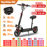 800W Powerful Electric Scooter 48V 15Ah Max Speed 50km/h 50km Range 10'' Tires Dual Shock Absorbing Folding EScooter for Adults