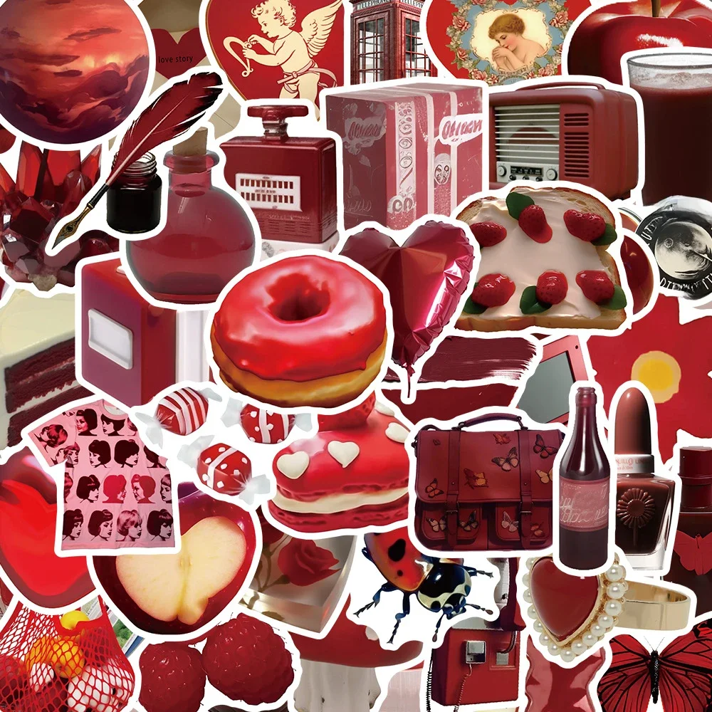AliExpress GOGOTU 10/30/50PCS Cartoon Red Stickers Cute Ins Style Aesthetic Decals Gift Decoration For DIY Fridge Phone Bike Motorcycle Guitar Toy