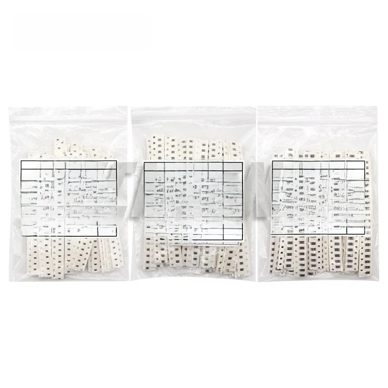 660 sztuk/partia 0603 0805 1206 0402 0201 1% rezystor chipowy SMD zestaw asortymentowy 1R-1M ohm 33 wartościX20 sztuk zestaw próbek rezystancji — zdjęcie 2