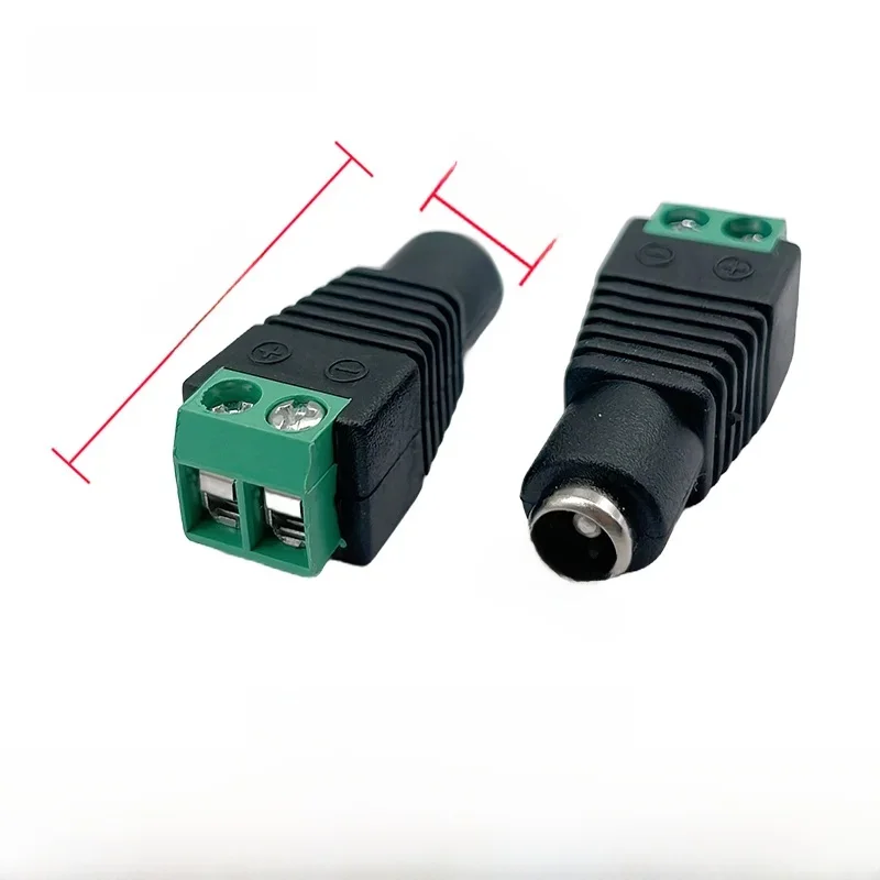 10 szt. zielony męski + żeński 5 zestawów 12V 2.1x5.5MM gniazdo zasilania DC wtyk audio AUX bez lutowania złącze — zdjęcie 2