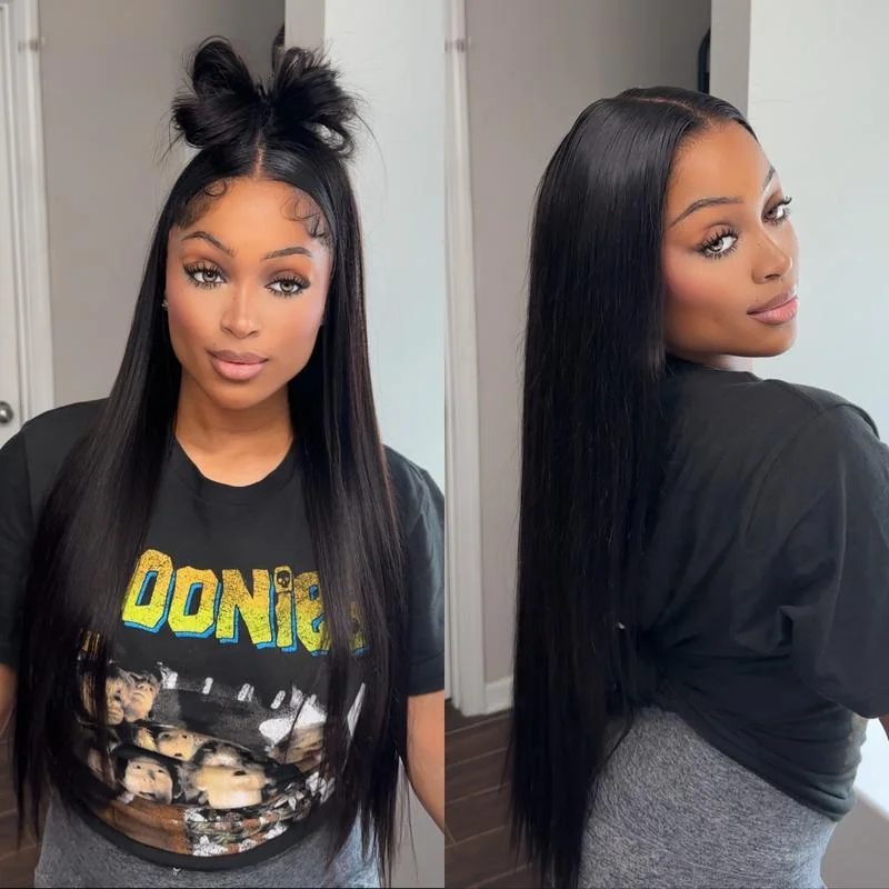 

HD 360 Lace Wig Human Hair Pre Plucked HD Lace Wig 13x6 Human Hair Wigs 34 36 inch Bone Straight Lace Frontal Wig For Women