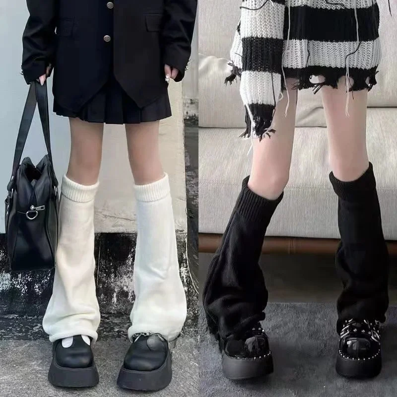 Lolita tricot chaussettes femmes jambières bottes extensibles couverture jambière tricoté pied couverture Cosplay femmes automne hiver tas tas chaussette