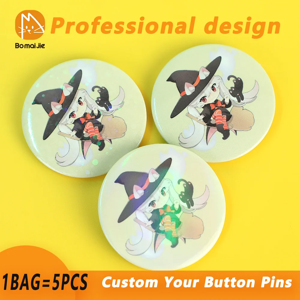 5 Stücke Benutzerdefinierte Personalisierte Abzeichen Pins Runde Cartoon Anime Benutzerdefinierte Metall Pin Weißblech Revers Taste Zinn Abzeichen Persönliche Haustier Fotos