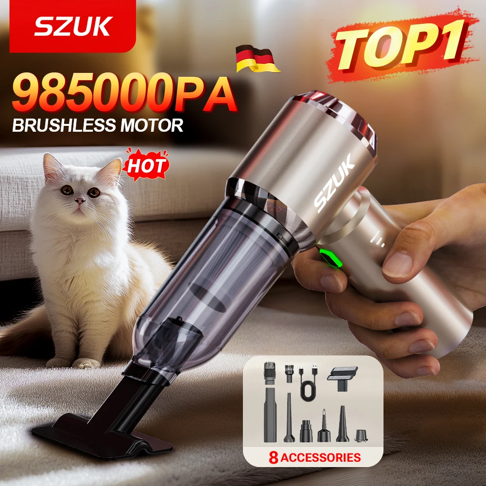 SZUK C012 985000Pa Car Vacuum Cleaner Portable Handheld Wireless Strong Suction Car Cleaner Cleaning Machine Mini Vacuum Cleaner