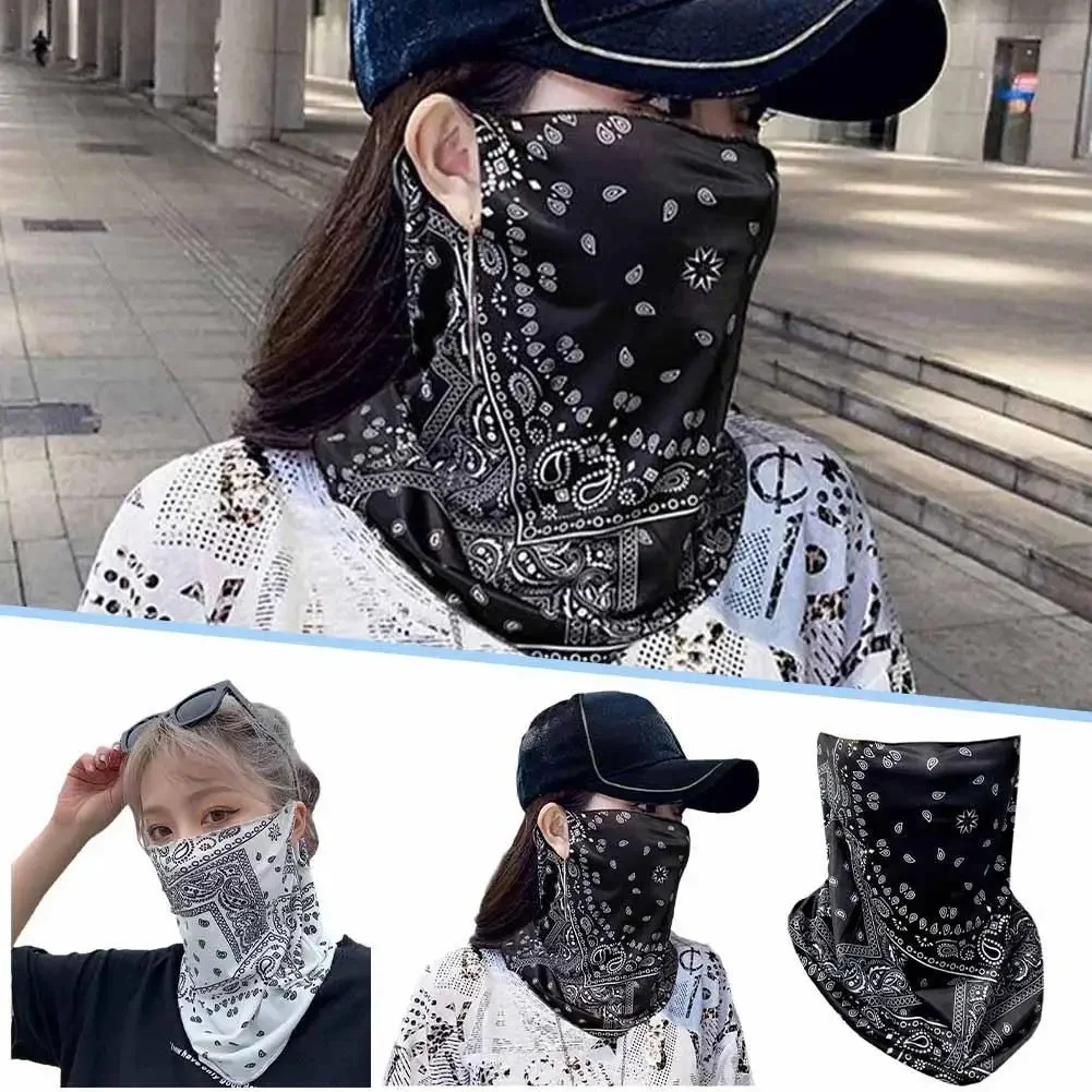 AliExpress Fashion Punk Sunscreen Mask For Men Women Summer Face Neck UV Protection Ear Scarf Hip Hop Outdoor Sports Cycling Bandana Scarfs