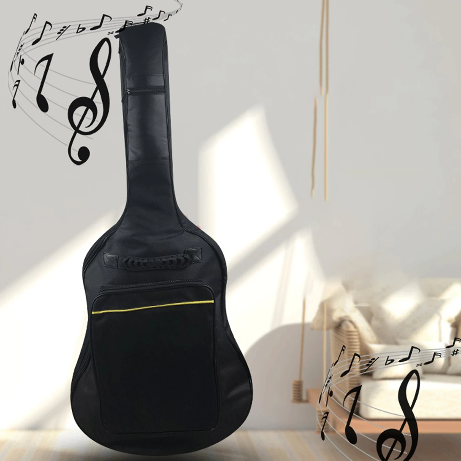 

40/41 inch Guitar Gig Bag Double Straps Thick Padding Backpack for Acoustic Adjustable Shoulder Strap Guitar Backpack Bass