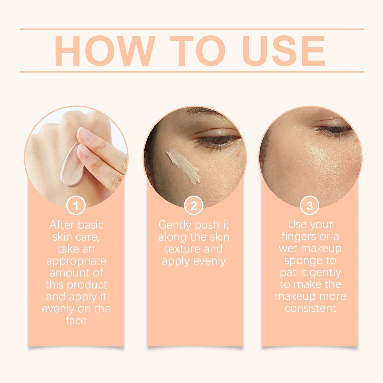 EELHOPE Crema per fondotinta per trucco viso Crema per fondotinta viso non appiccicosa idratante resistente al sudore ad alta copertura duratura