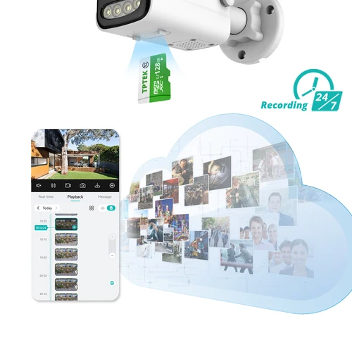 Imagen 2 del producto Cámara IP de 8MP 4K Wifi inalámbrica 5MP AI detección humana iCSee CCTV Bullet vigilancia en exterior protección de seguridad cámara de vídeo