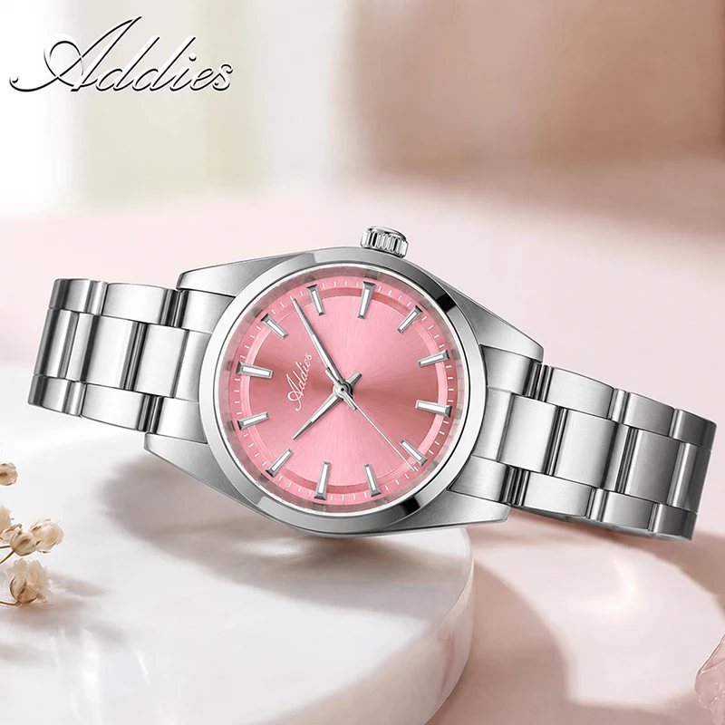 ADDIES Top Brand Quartz Woman Watch 31mm Sapphire Glass 50m Waterproof BGW9 Super Luminous Fashion Steel Watches for Ladies Gift
