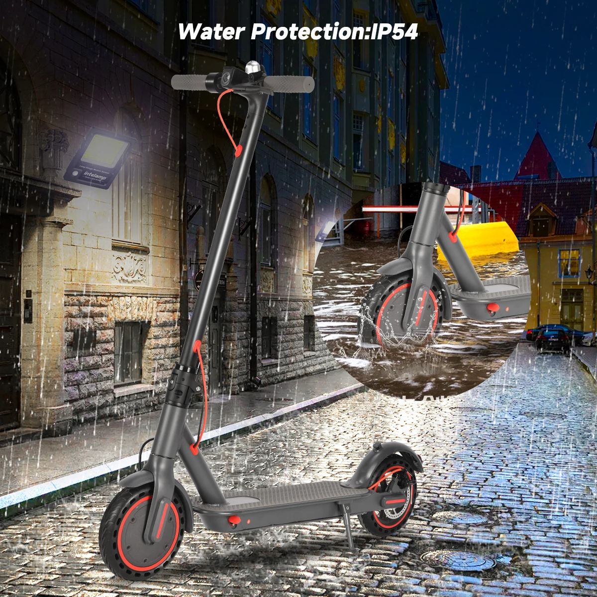 SUNNIGOO-patinete eléctrico para adultos, 36V, 10,4Ah, 350W, Motor de 30KM de largo alcance, 30 KM/H, neumáticos sólidos de 8,5 pulgadas, aplicación inteligente plegable, EScooter 5