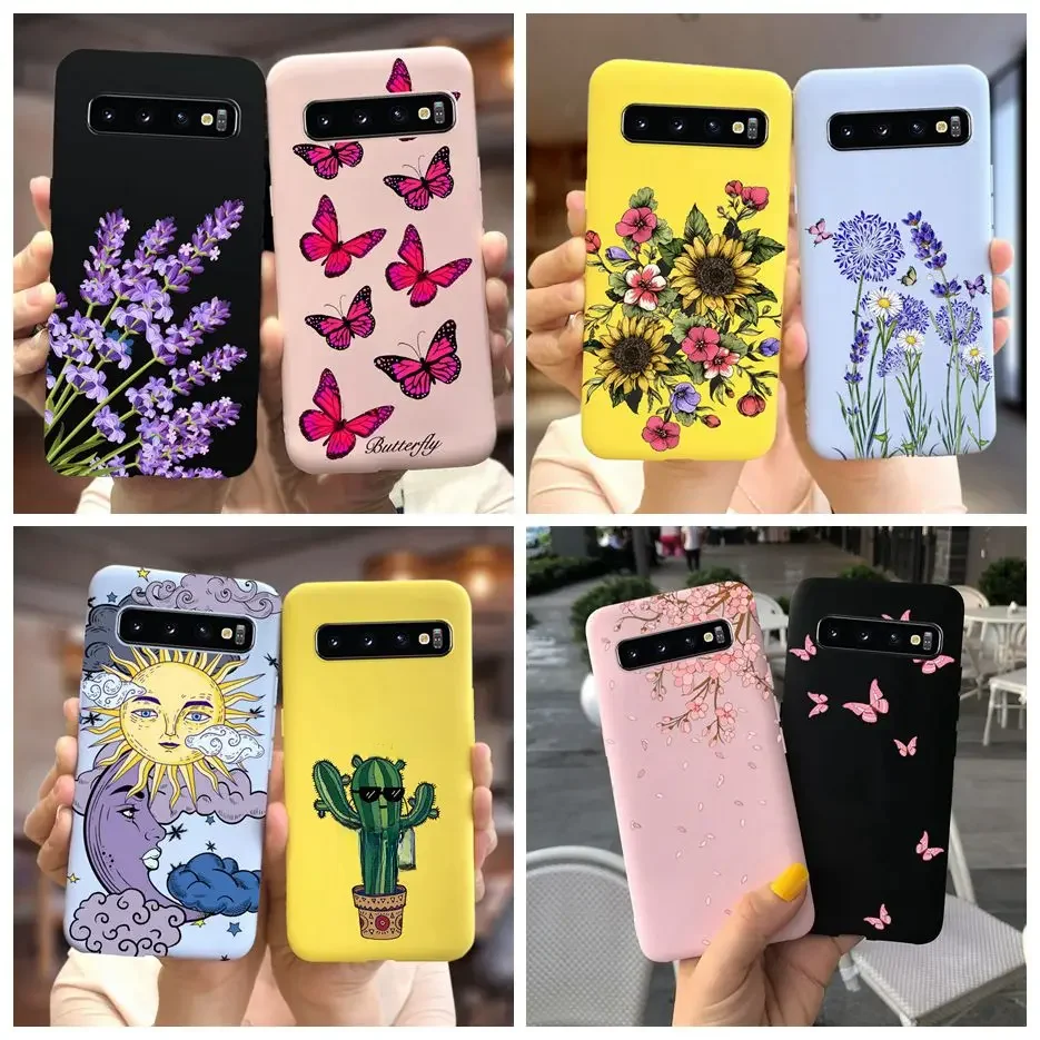 Pour Samsung Galaxy S10 Plus S10e S10 + Silicone Souple Étui De Protection Arrière Pour Samsung S10 Plus S 10 e S10 + Fundas Capa Sacs