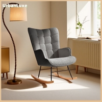 Urban Luxe swing chair with armrests and backrest, armchair, Chair, Teddy-top, dark gray