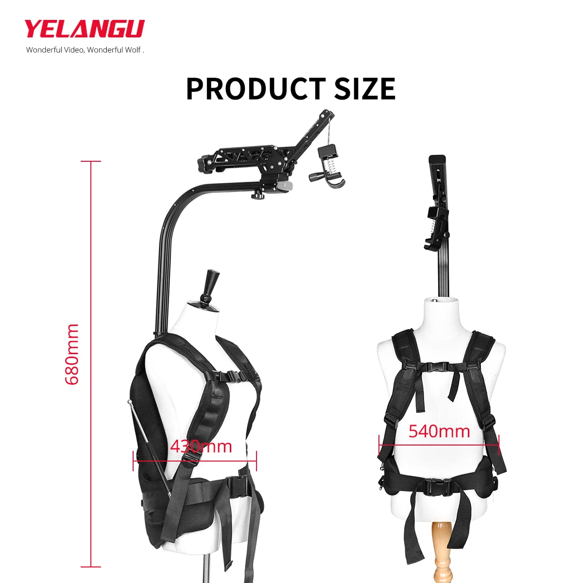 YELANGU Max Loading weight 18kg Easy Bear Rig B1 Steadycam + Secerene a set for 3 Axis Gimbal Handheld Stabilizer