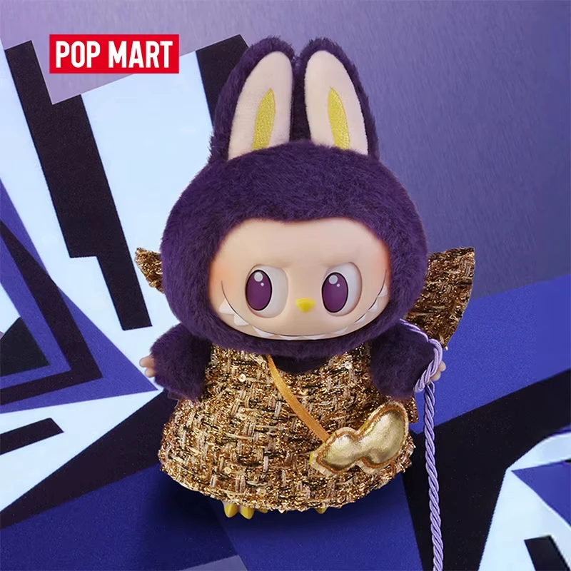 

Original Pop Mart x THE MONSTERS: Labubu Wearing PRONOUNCE Fashion Label "Wings Of Fortune" Plush Doll Pendant Desk Decoration