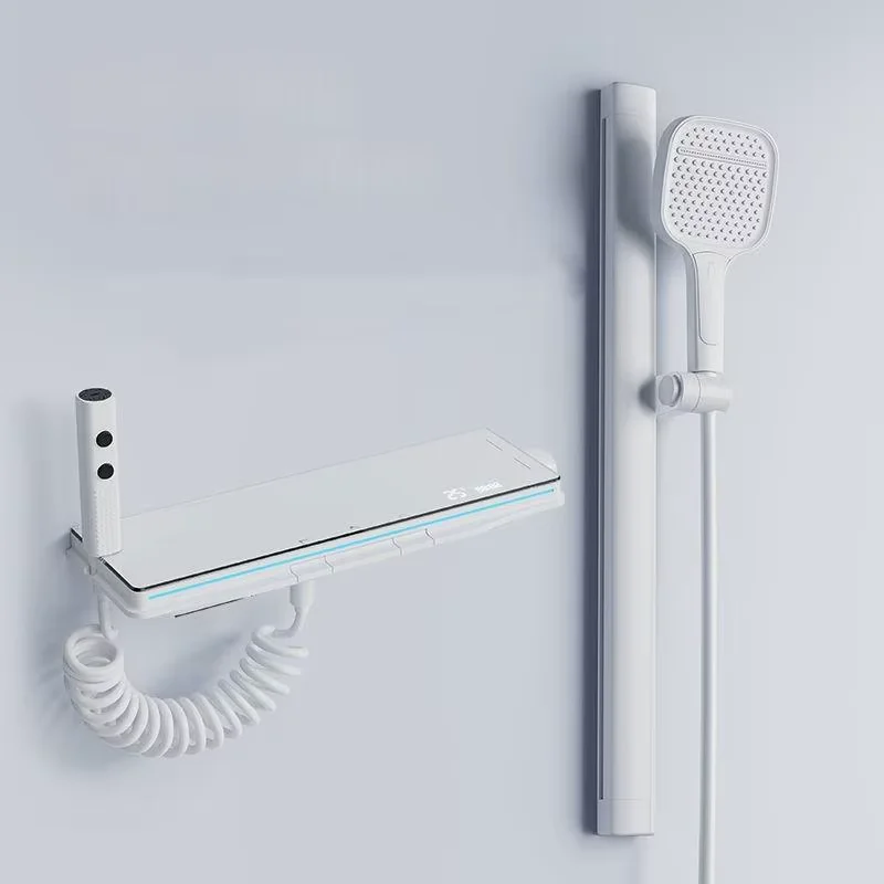 Robinet de salle de bains mural en laiton, affichage intelligent de la température, ensemble de douche, système de robinet de bain, mélangeur de robinet de douche blanc chaud et froid