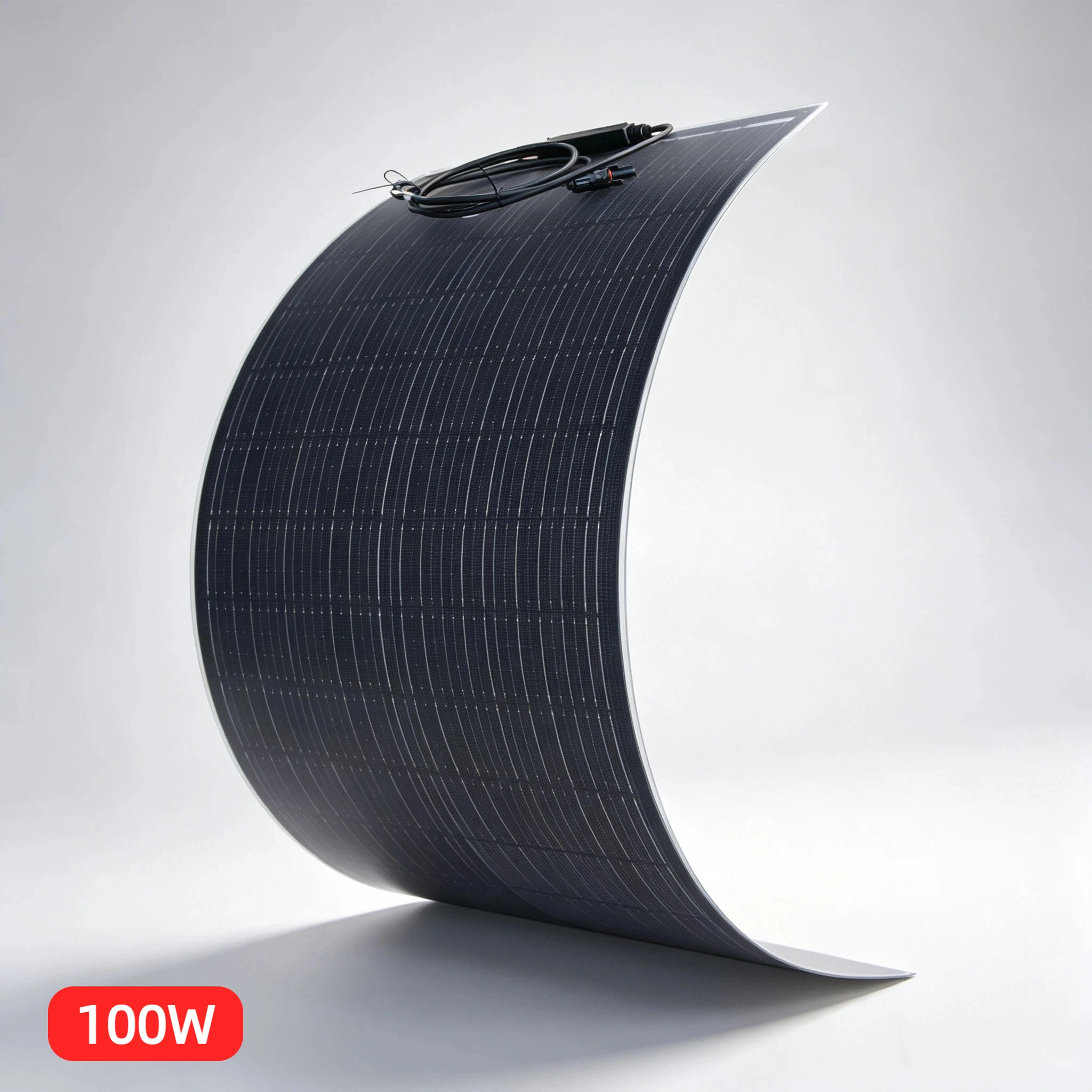 100W 18V Flexibles Solarpanel, Hocheffizientes ETFE-Solarpanel, Leichtgewichtige PV-Module für 12V-Batterien, Outdoor, Camping, Wohnmobil, Boot