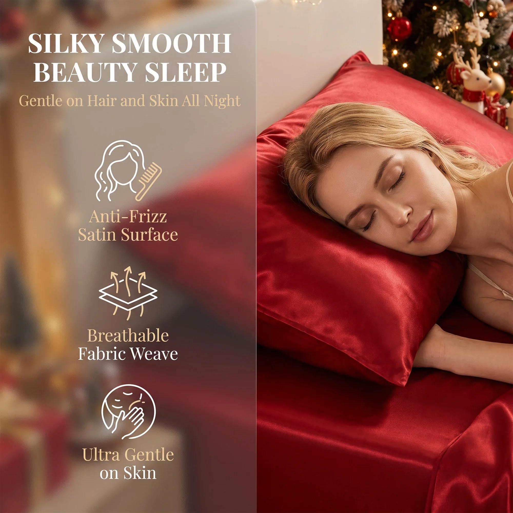 3Pcs Silky Satin Fitted Sheet Set, Luxury Glossy Solid Color Mattress Cover, Skin-Friendly Anti-Pilling Elastic Band Bed Linen, Wrinkle Resistant Soft Breathable Bedding, Ideal Christmas Holiday Gift for Home, Apartment, Dorm, Hotel Bedroom Decor