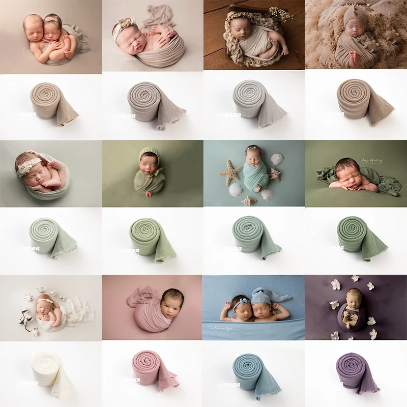 

32x170CM Soft Stretch Wrapping Newborn Photography Prop Wool Blanket Swaddle For Baby Photo Prop Infant Studio Shoot Accessories