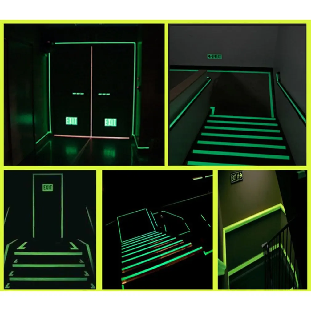 Luminous Tape 1.5cm*1m 12MM Self-Adhesive Tape Night Vision Glow In Dark Safety Warning Security Stage Home Decoration Tapes