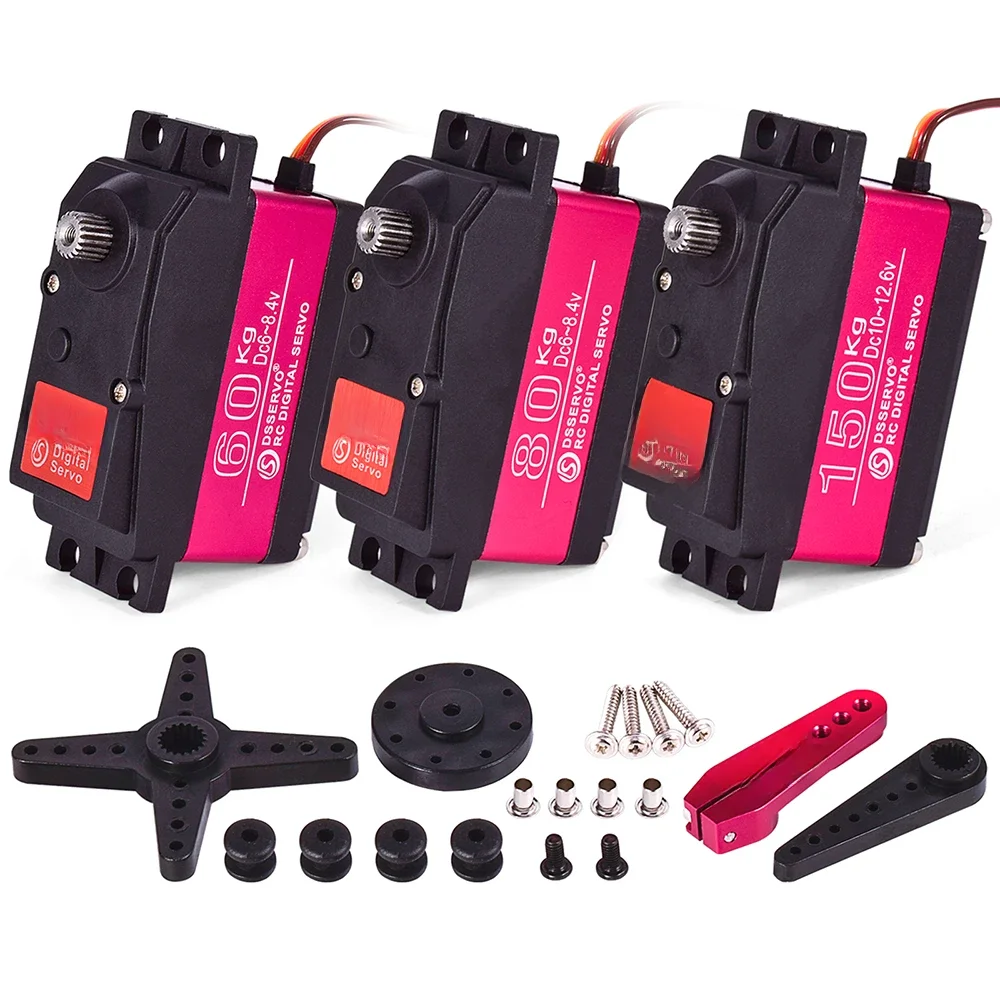 Servo RC 1/5 Servo Waterdichte Servo met hoog koppel 60Kg 80Kg 150Kg 8.4V Metal Gear Digitale Servo voor Redcat HPI Baja 5B SS - afbeelding 2