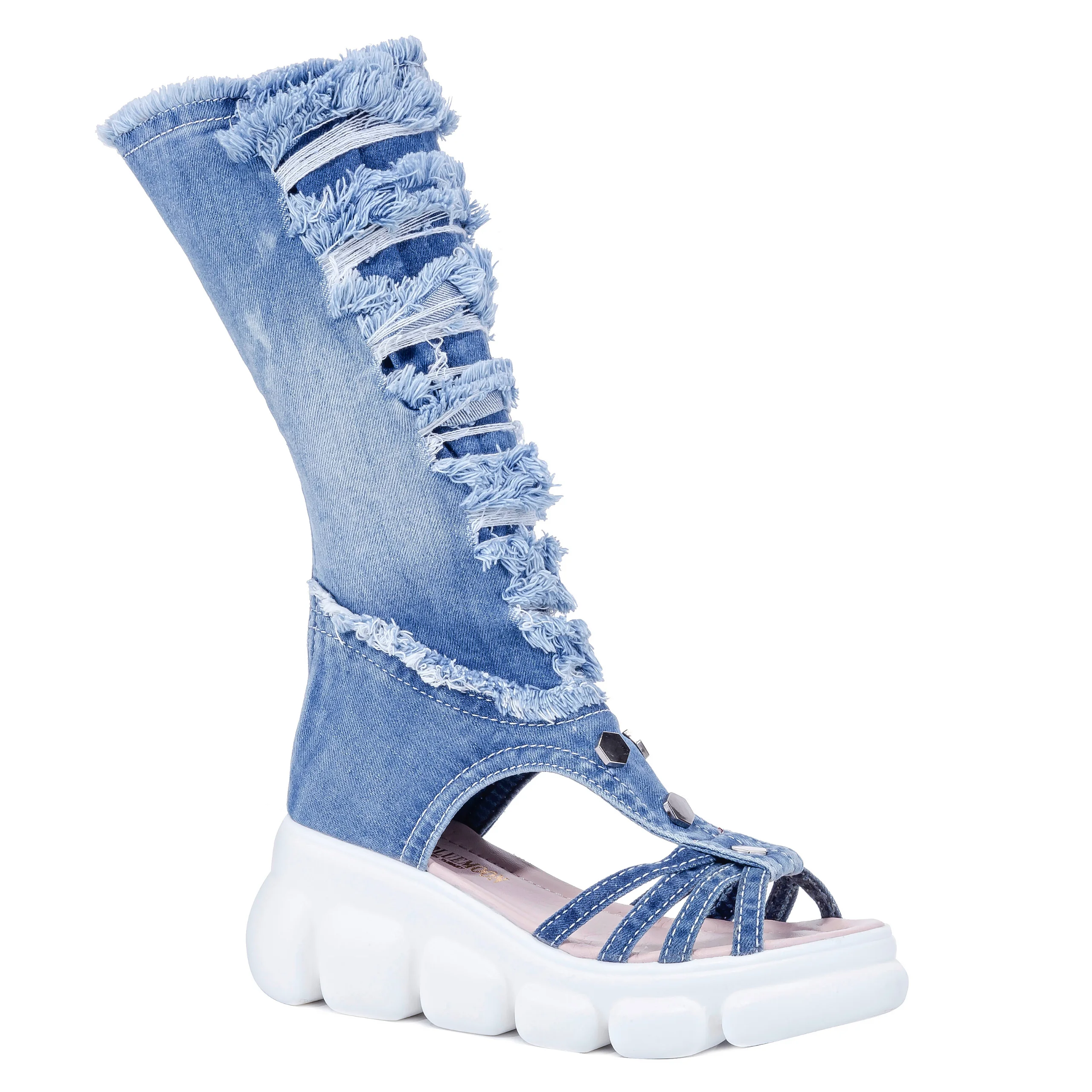 Denim Shoes Blue Denim Boots Women\'s Sports Shoes